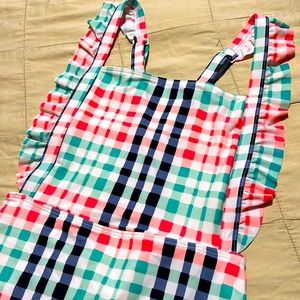 Like New Aerie plaid ruffle one piece swimsuit